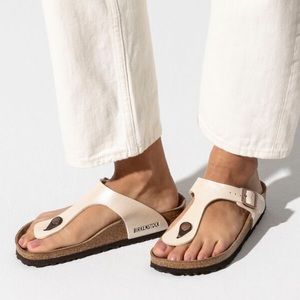Birkenstock graceful pearl white gizeh thong sandal 37/6-6.5